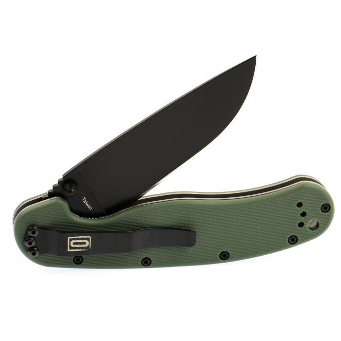 Нож складной Ontario RAT-1, сталь Aus-8. Клинок - Black, Рукоять - Olive GRN