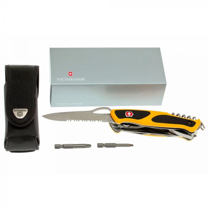 Нож перочинный Victorinox RangerGrip Boatsman, сталь X55CrMo14, рукоять Нейлон Cordura, жёлто-чёрный