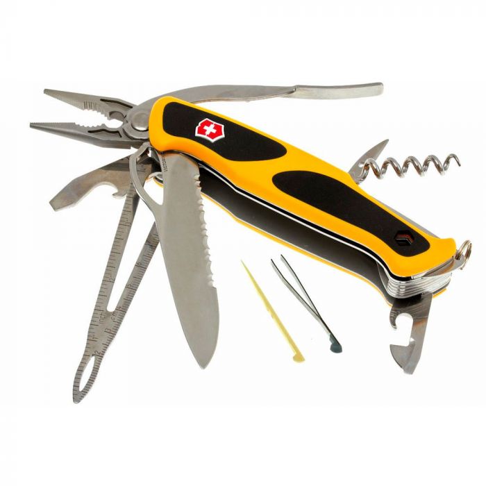 Нож перочинный Victorinox RangerGrip Boatsman, сталь X55CrMo14, рукоять Нейлон Cordura, жёлто-чёрный