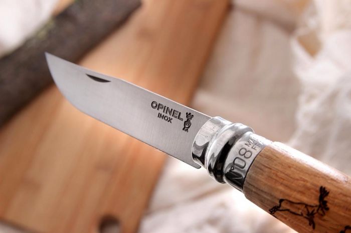 Складной Нож Opinel №8 VRI Animalia Deer, нержавеющая сталь Sandvik 12C27, 001620, гравировка олень